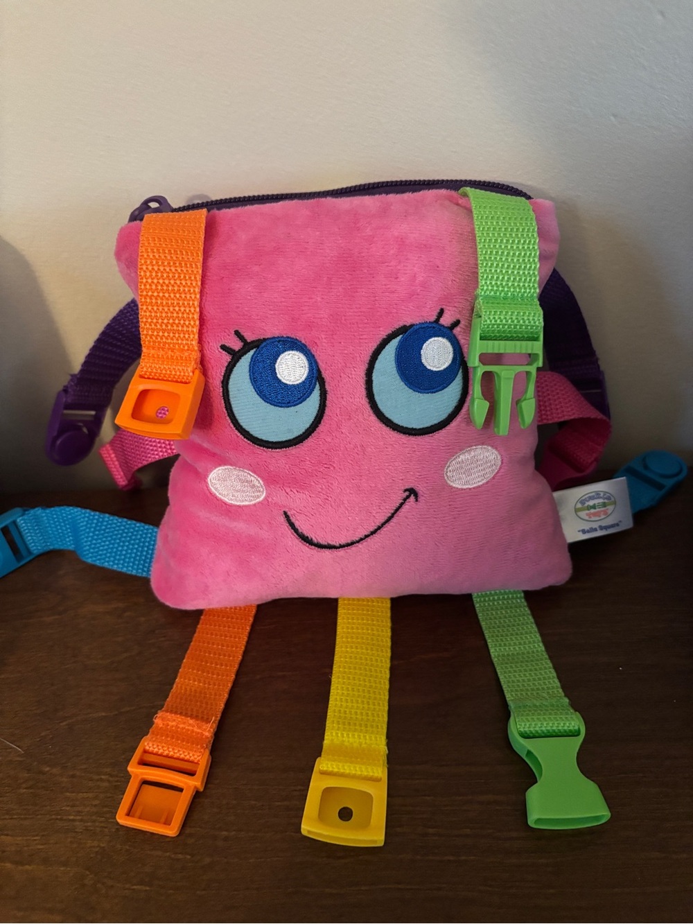 Buckle Toys Bubbles Square Plush Activity Numbers Zipper Pocket Travel Toy Learn